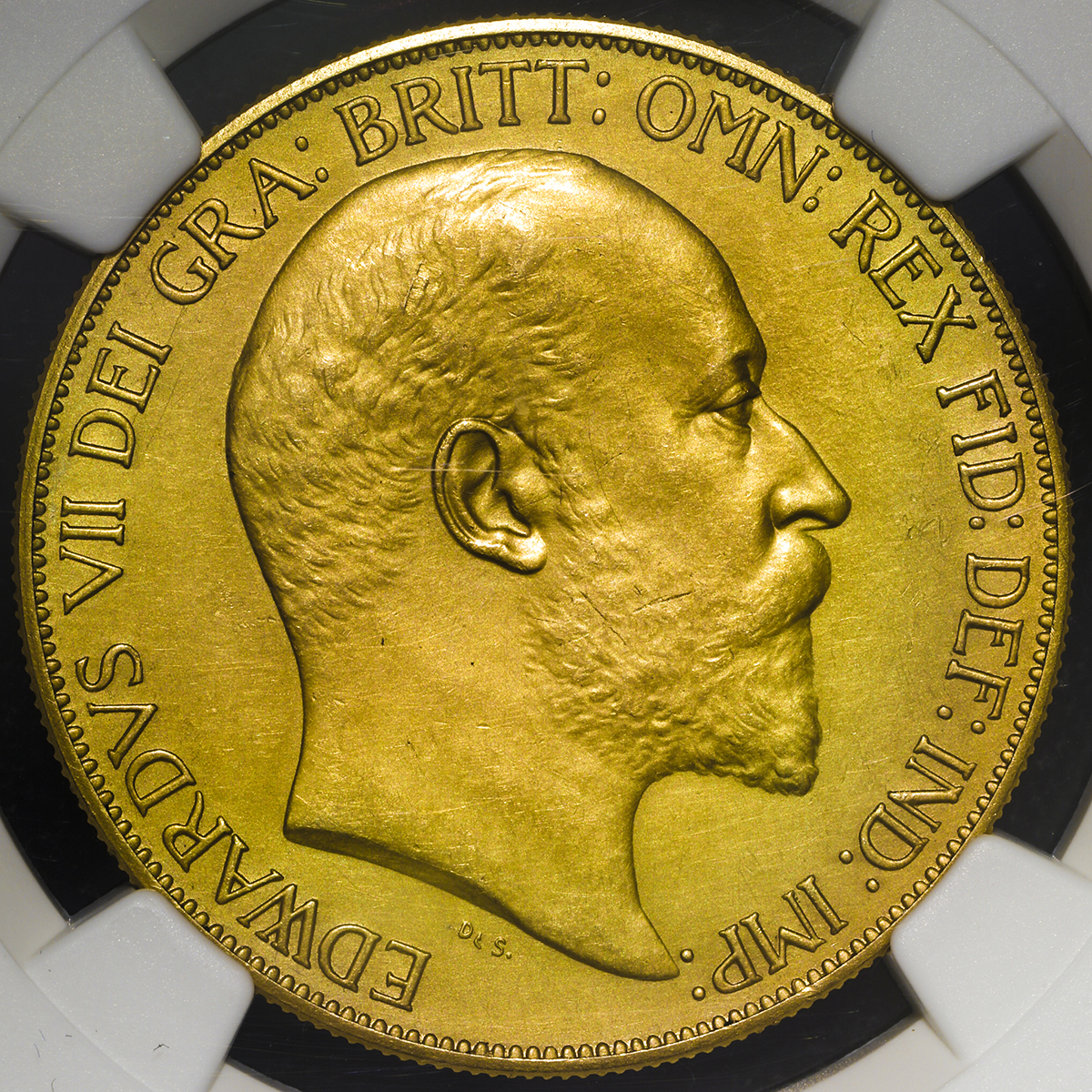 钱币博物馆 Great Britain Edward Vii エドワード7世 1901 10 5pounds 1902 マット Proof Au