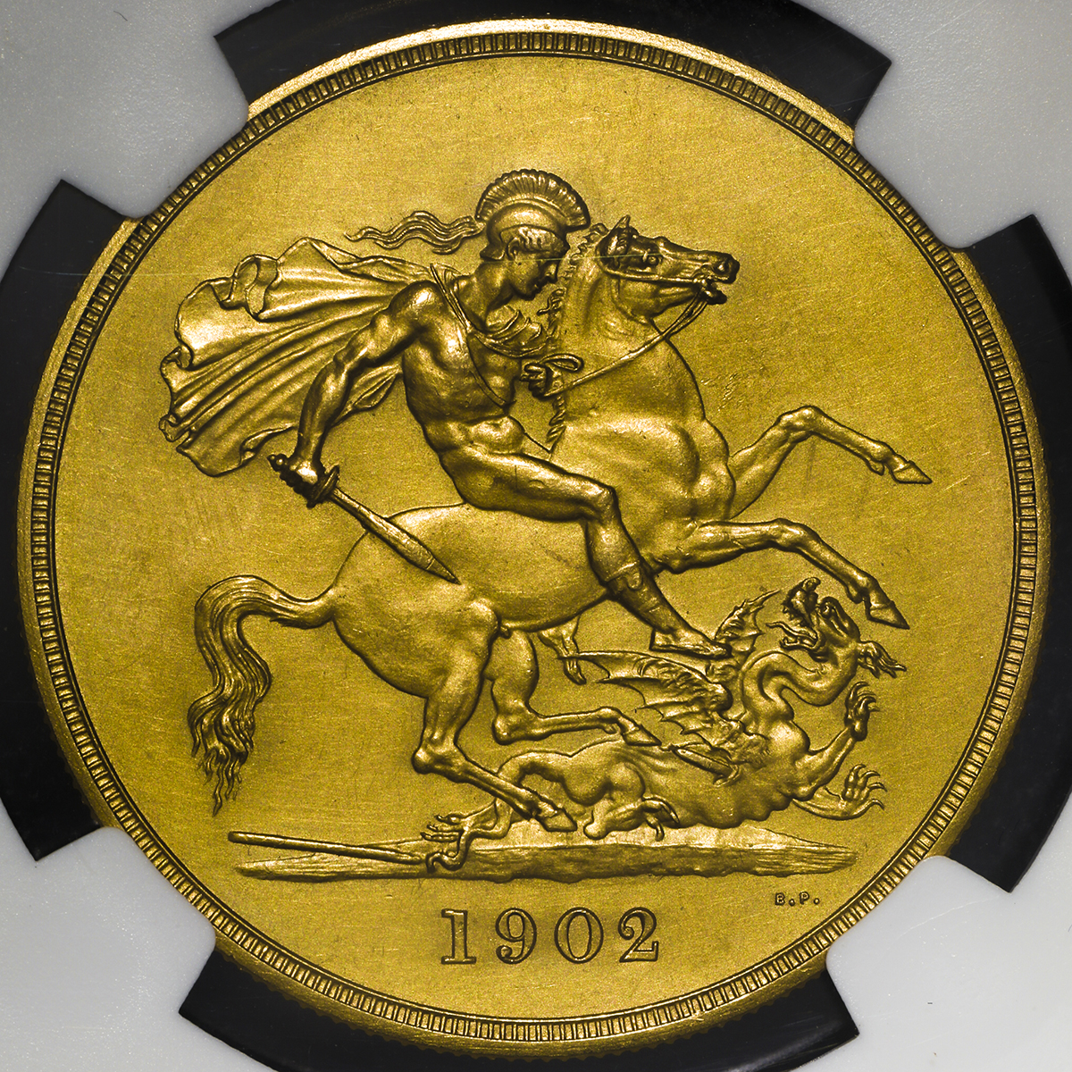 钱币博物馆 Great Britain Edward Vii エドワード7世 1901 10 5pounds 1902 マット Proof Au