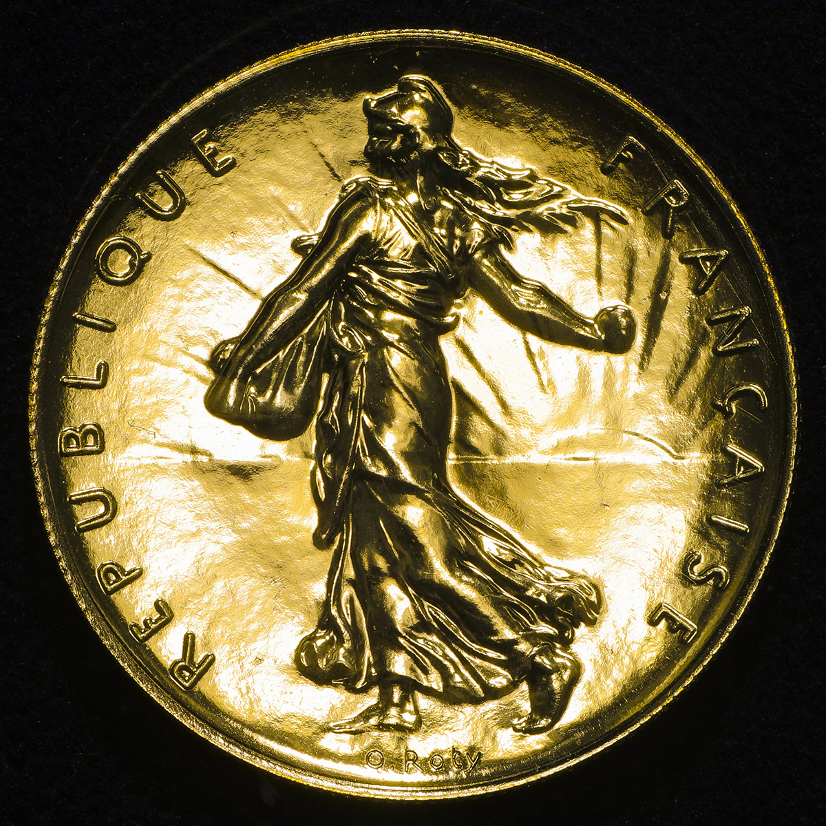 钱币博物馆 France 5th Rep 第五共和政 1958 Franc In Gold 00 Unc