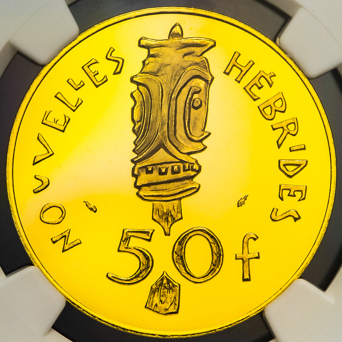 钱币博物馆 New Hebrides ニューヘブリデス バヌアツ Piefort 50francs In Gold 1979 Proof