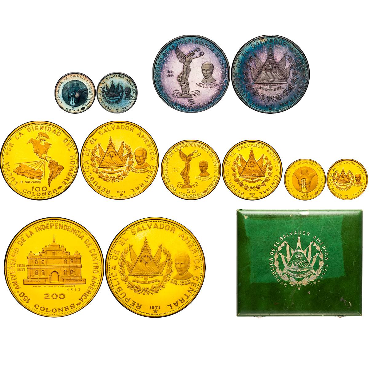 钱币博物馆 El Salvador エルサルバドル Proof Set 1971 Proof Unc Fdc