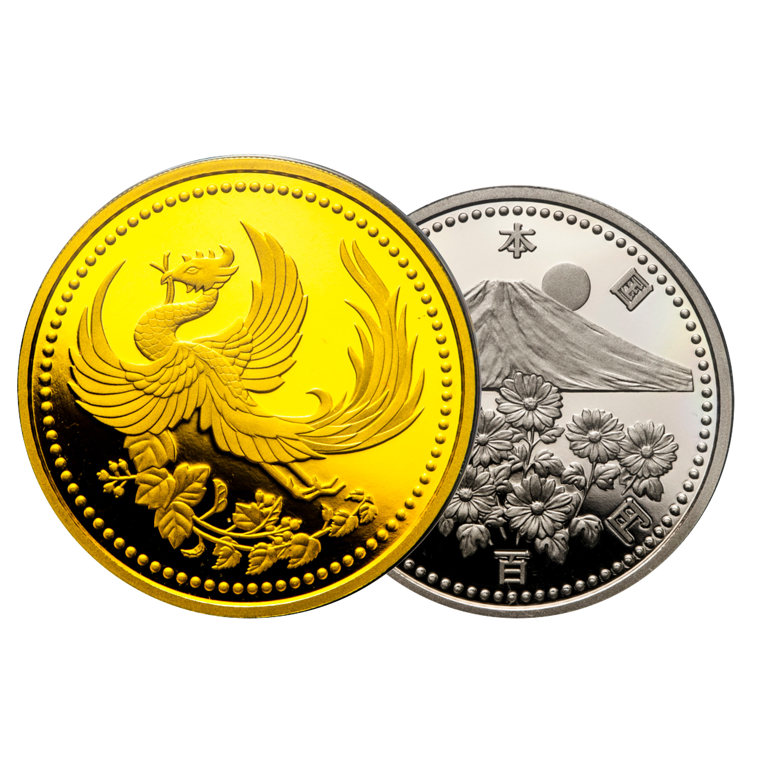钱币博物馆| 日本天皇陛下御在位10年記念一万円金貨・五百円白銅貨プルーフセットThe 10th year of the Emperor on the  throne 10000Yen Gold 