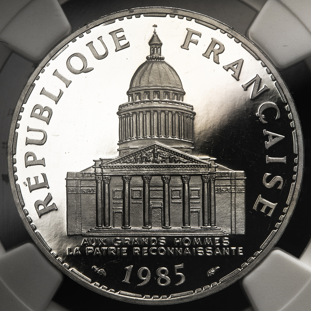 钱币博物馆 France 5th Rep 第五共和政 1958 Piefort 100france In Platinum 1985 Proof