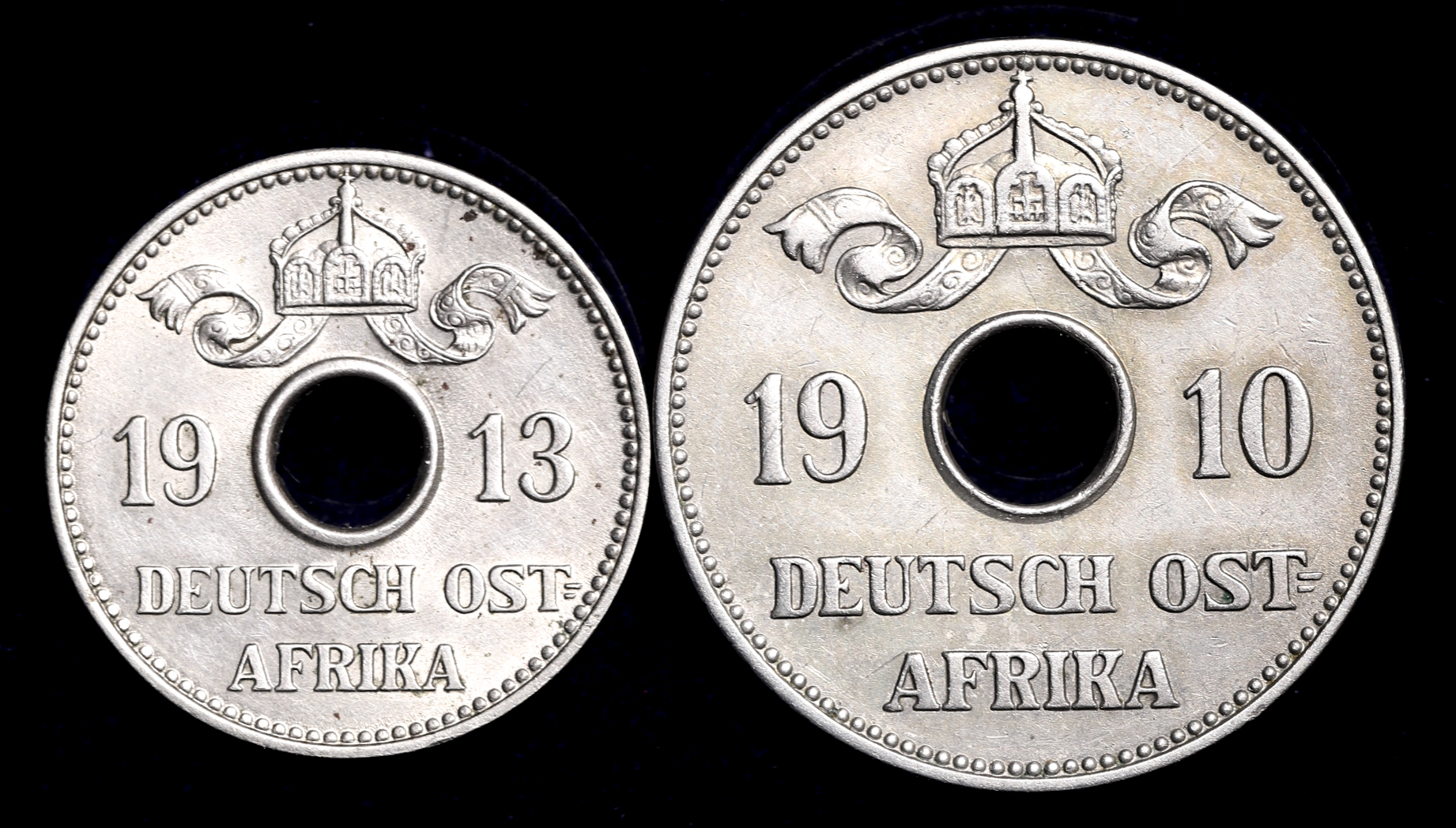 钱币博物馆| GERMAN EAST AFRICA ドイツ領東アフリカ5Heller 1913（J 