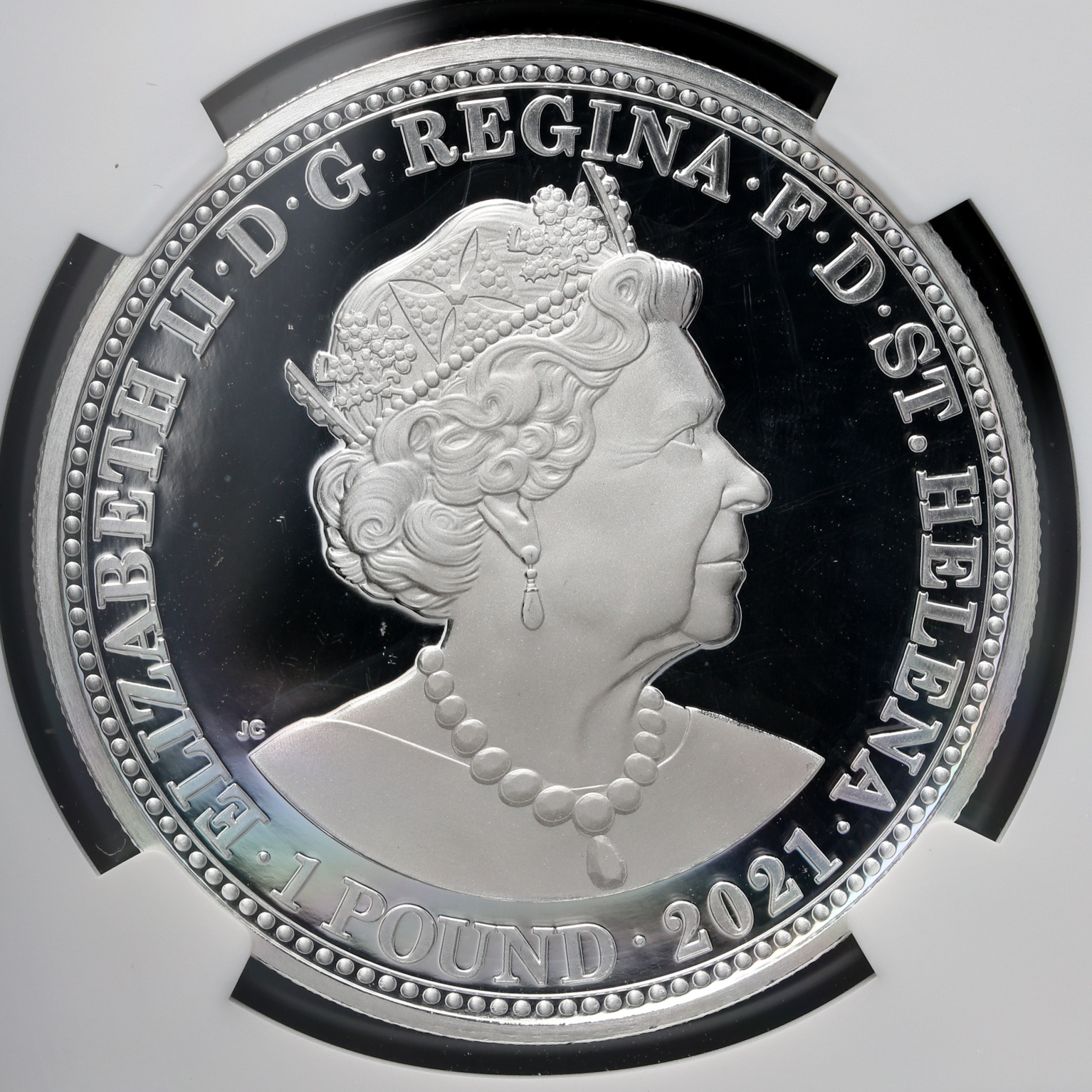 限时竞拍,SAINT HELENA セントヘレナ Pound 2021 スリーグレイセス オリジナルケース付 with original case  NGC-PF69 Ultra Cameo