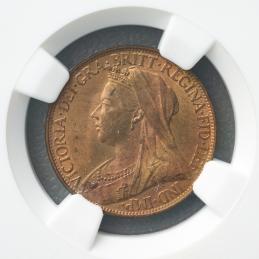 GREAT BRITAIN Victoria ヴィクトリア（1837~1901） Farthing 1896   NGC-MS64RB 