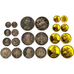 GREAT BRITAIN Victoria ヴィクトリア（1837~1901） 1887 Jubilee Proof Set （銀貨,額面順）NGC-PF64+ Cameo, PF65 Cameo, PF64, PF65, PF65 Cameo, PF65 Cameo, PF65 Cameo, PF64 Cameo,  （金貨,額面順）PF66 Ultra Cameo, PF65 Ultra Cameo, PF65+ Ultra Cameo, PF63+ Ultra Cameo