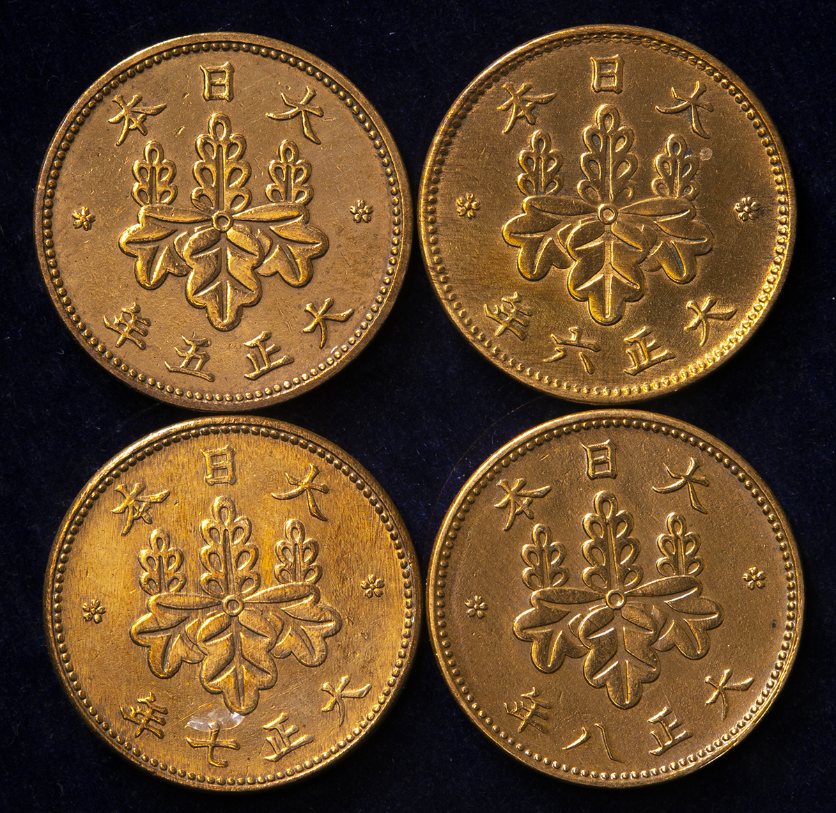 钱币博物馆| 日本五厘青銅貨5Rin（Bronze）大正5,6,7,8年（1916,17,18