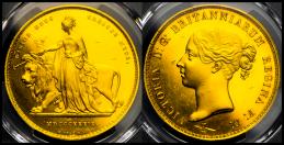GREAT BRITAIN Victoria ヴィクトリア（1837~1901） 5Pounds 1839 PCGS-PR Genuine UNC Detail“Repaired”