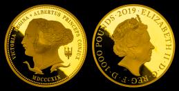GREAT BRITAIN Elizabeth II エリザベス2世（1952~2022） 1000Pounds in Gold 2019 保証書・オリジナルケース付 with cert and original case