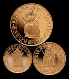 GREAT BRITAIN Elizabeth II エリザベス2世（1952~）Proof Set 1989 1/2Sovereign~2Sovereign   金貨3種セット ソブリン 発行500周年　保証書・オリジナルケース付 with cert and original case  返品不可 Sold as is No returns