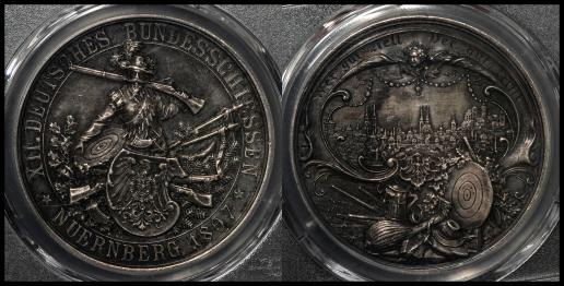 GERMANY Nuremberg ニュルンベルク AR Medal 1897 PCGS-SP63 トーン UNC