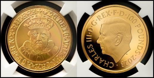 GREAT BRITAIN Elizabeth II エリザベス2世（1952~2022） 100Pounds in Gold 2023  NGC-PF70 Ultra Cameo