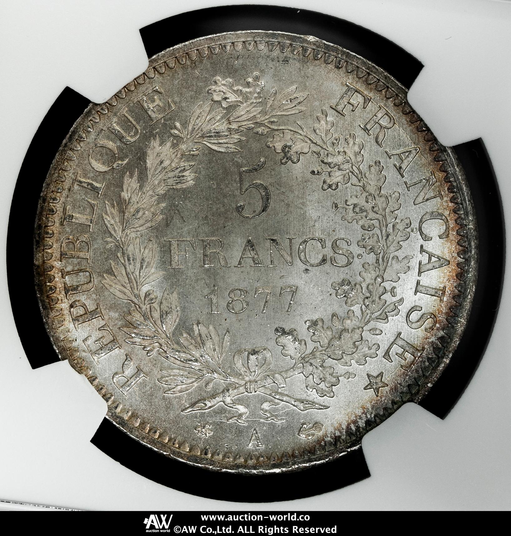 钱币博物馆| FRANCE 3rd Rep 第三共和政（1870~1940） 5Francs 1877A