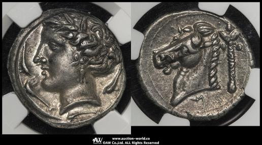 SICILY,Siculo-Punic カルタゴ領シチリア AR Tetradrachm 320~300BC