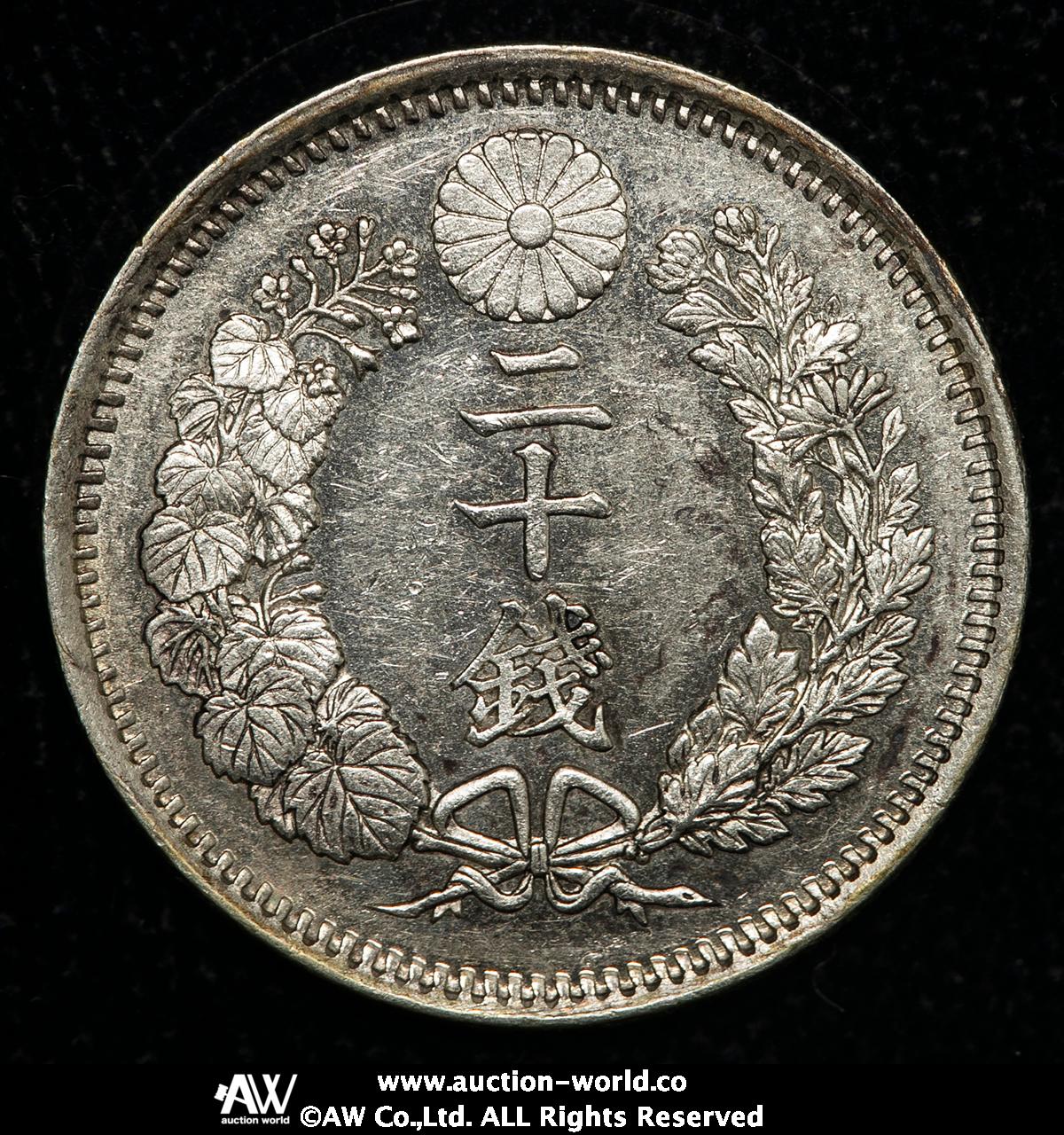 钱币博物馆| 日本竜二十銭銀貨Dragon 20Sen 明治9年（1876） EF+