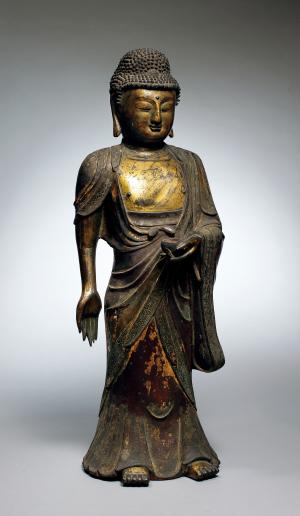  明代 銅鎏金阿彌陀佛立像